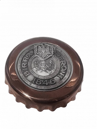 Apribottiglie Birra Peroni in rame e argento
