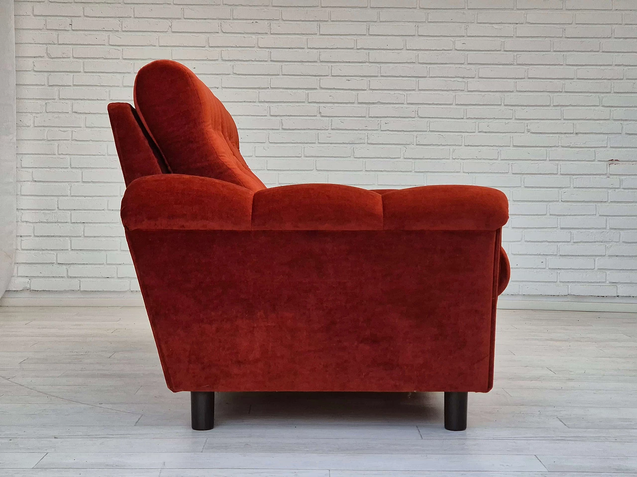 Danish three-seater velvet sofa, 1980s 6