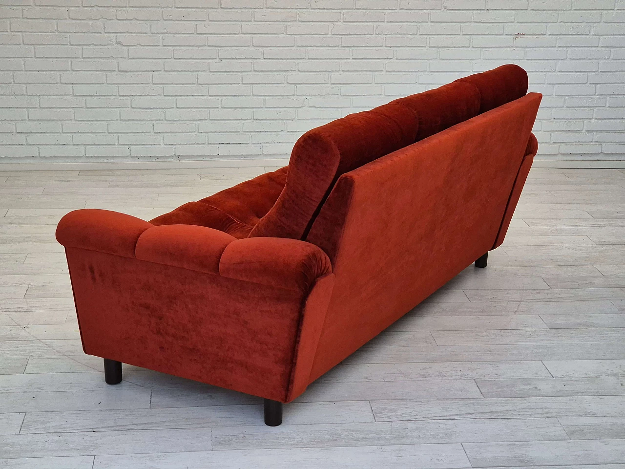 Danish three-seater velvet sofa, 1980s 12