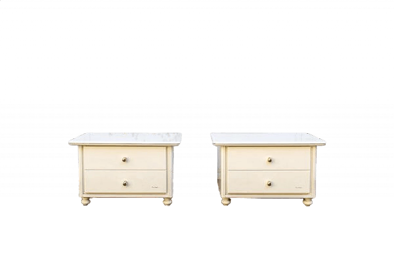 Pair of wooden bedside tables by Pierre Cardin, Paris, 1970s 10