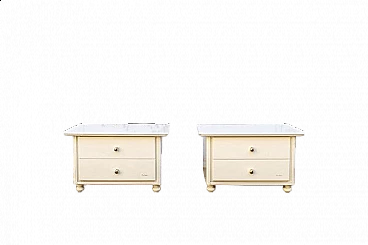 Pair of wooden bedside tables by Pierre Cardin, Paris, 1970s