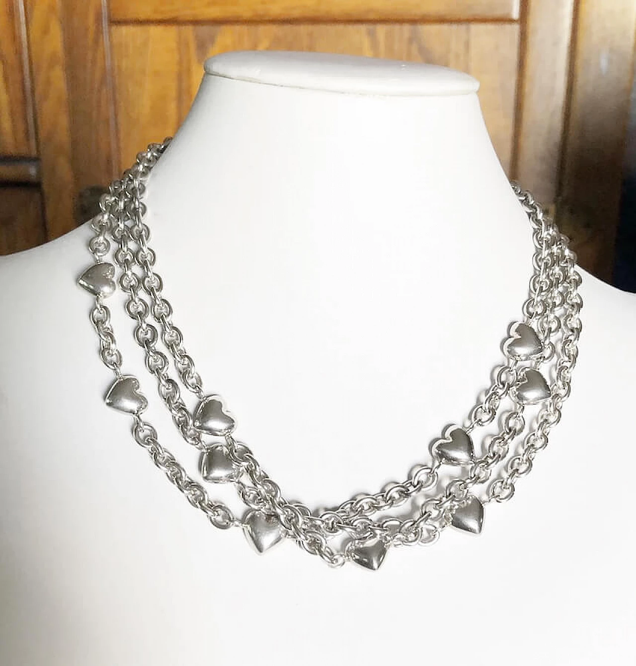 Collana Chain Link Heart Toggle in argento di Tiffany & Co, anni '90 3