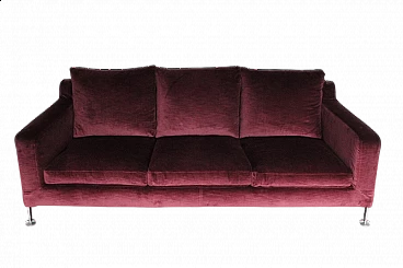 Harry sofa by Antonio Citterio for B&B Italia in Maxalto purple velvet