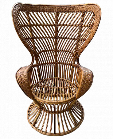 Rattan armchair by Lio Carminati and Gio Ponti for Bonacina, 1950s