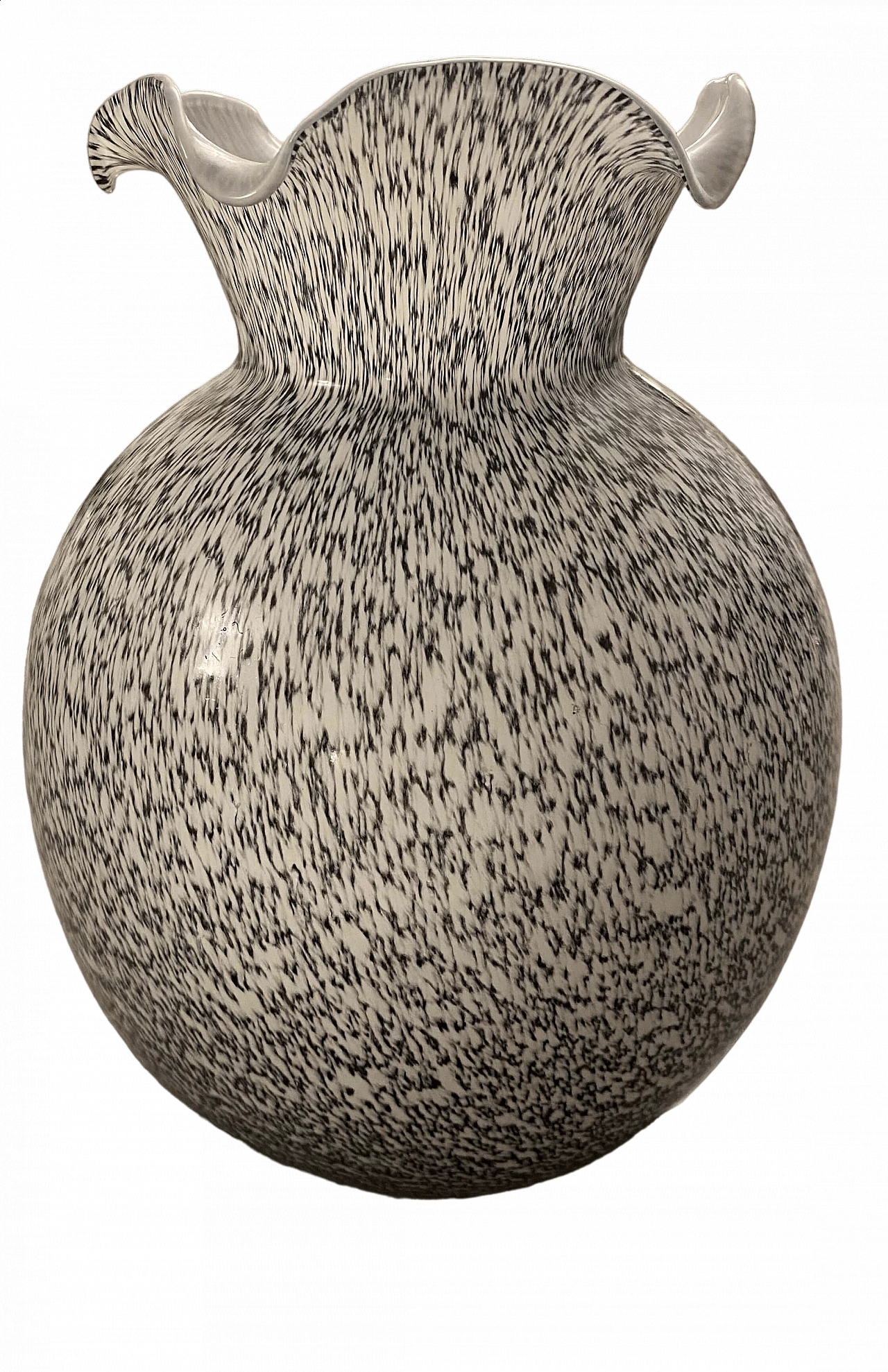 Black and white Murano glass vase, 1950s 4