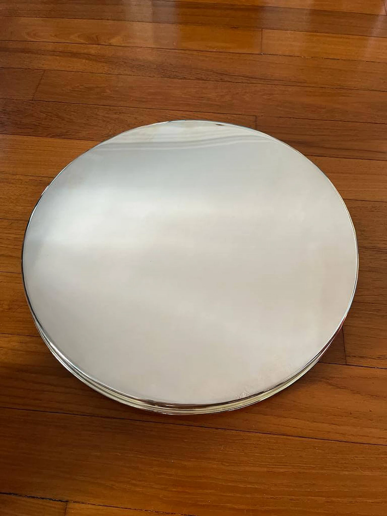 3 Revolving trays in wood and silver 3