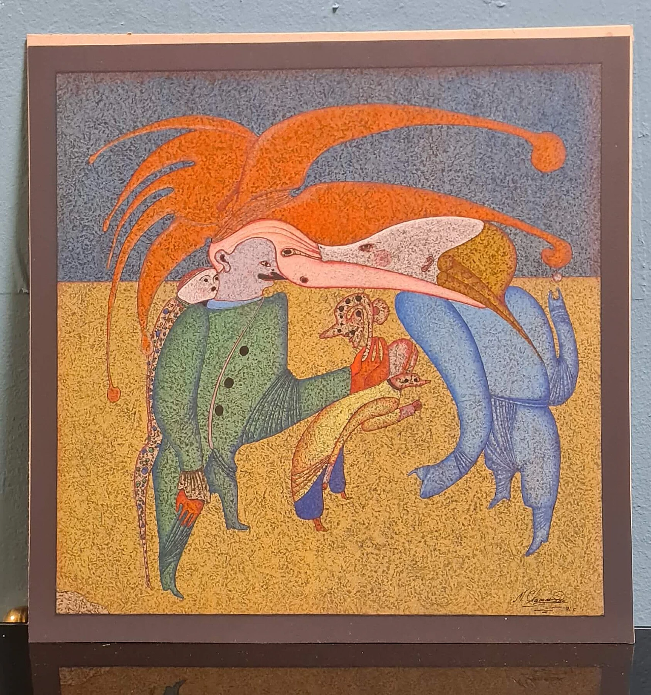 Mihail Chemiakin, Carnival of Saint Petersburg, mixed media painting on cardboard, 1981 3