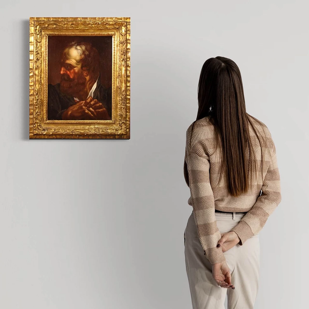 Stile di Egidio Dall'Oglio, Ritratto maschile, olio su tela, prima metà del '700 1354048