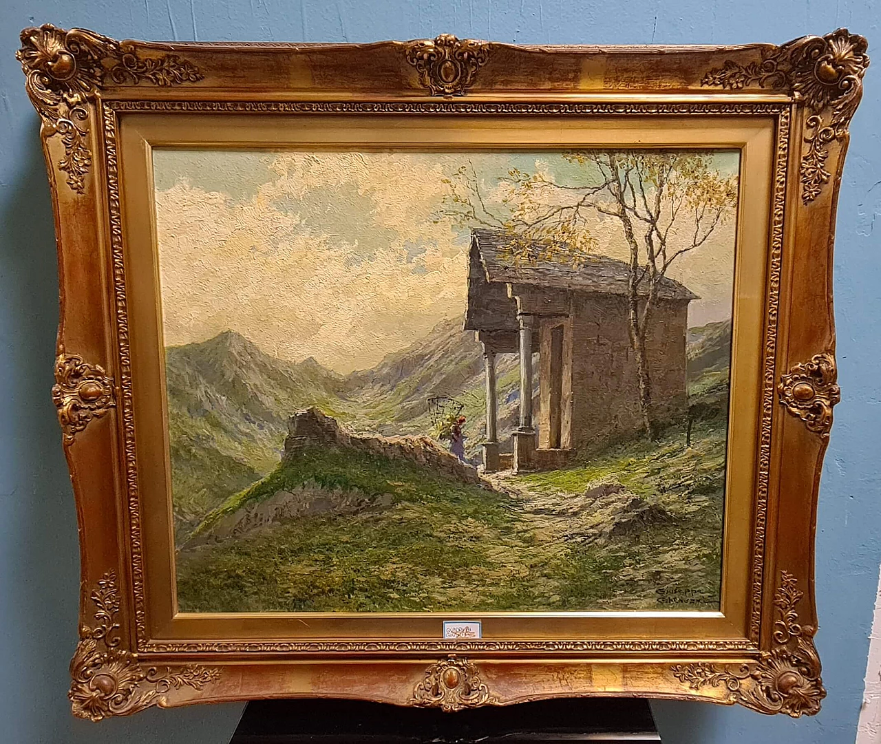 Giuseppe Gheduzzi, Landscape, oil on panel, early 20th century 1