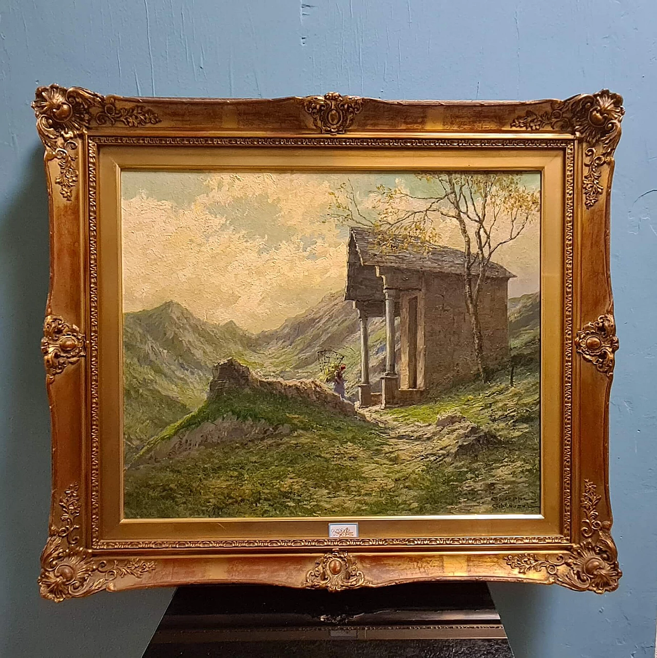Giuseppe Gheduzzi, Landscape, oil on panel, early 20th century 2