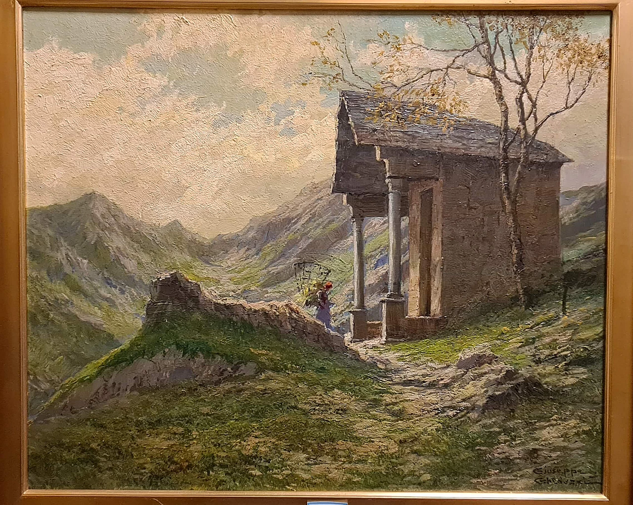 Giuseppe Gheduzzi, Landscape, oil on panel, early 20th century 3