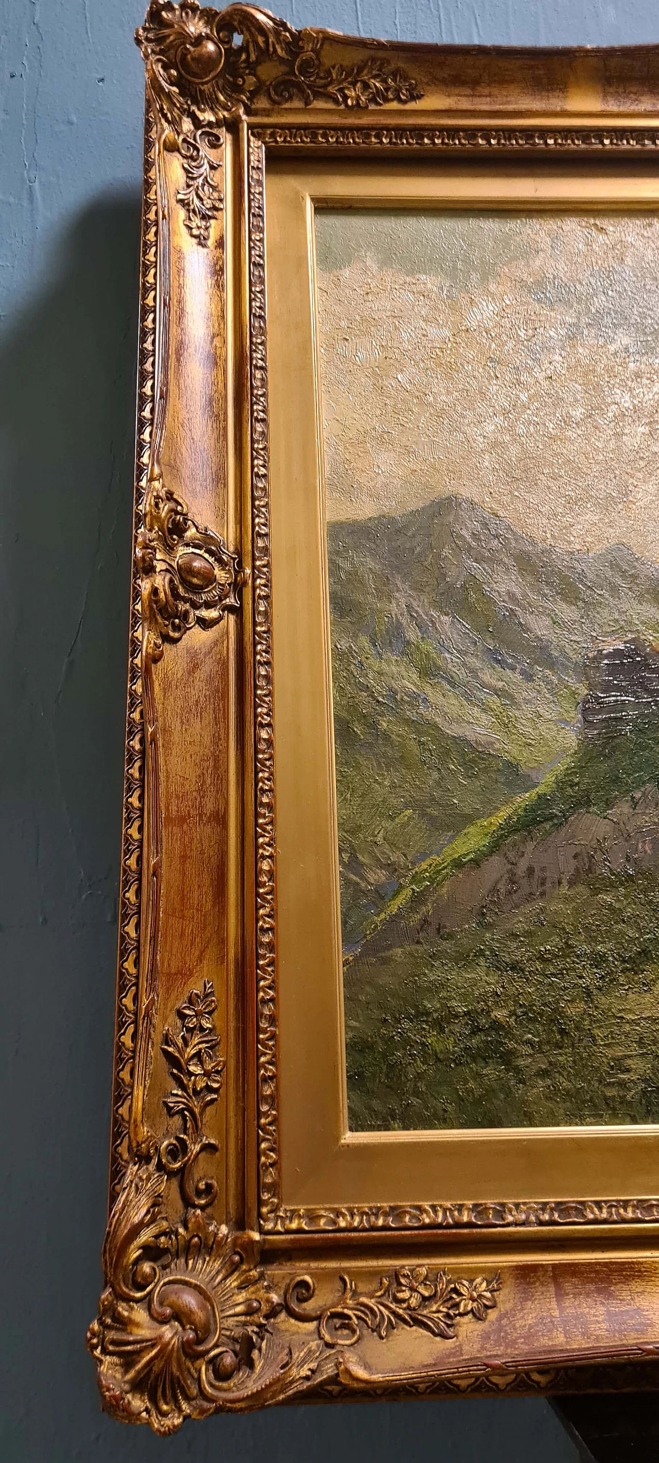 Giuseppe Gheduzzi, Paesaggio, olio su tavola, inizio '900 5