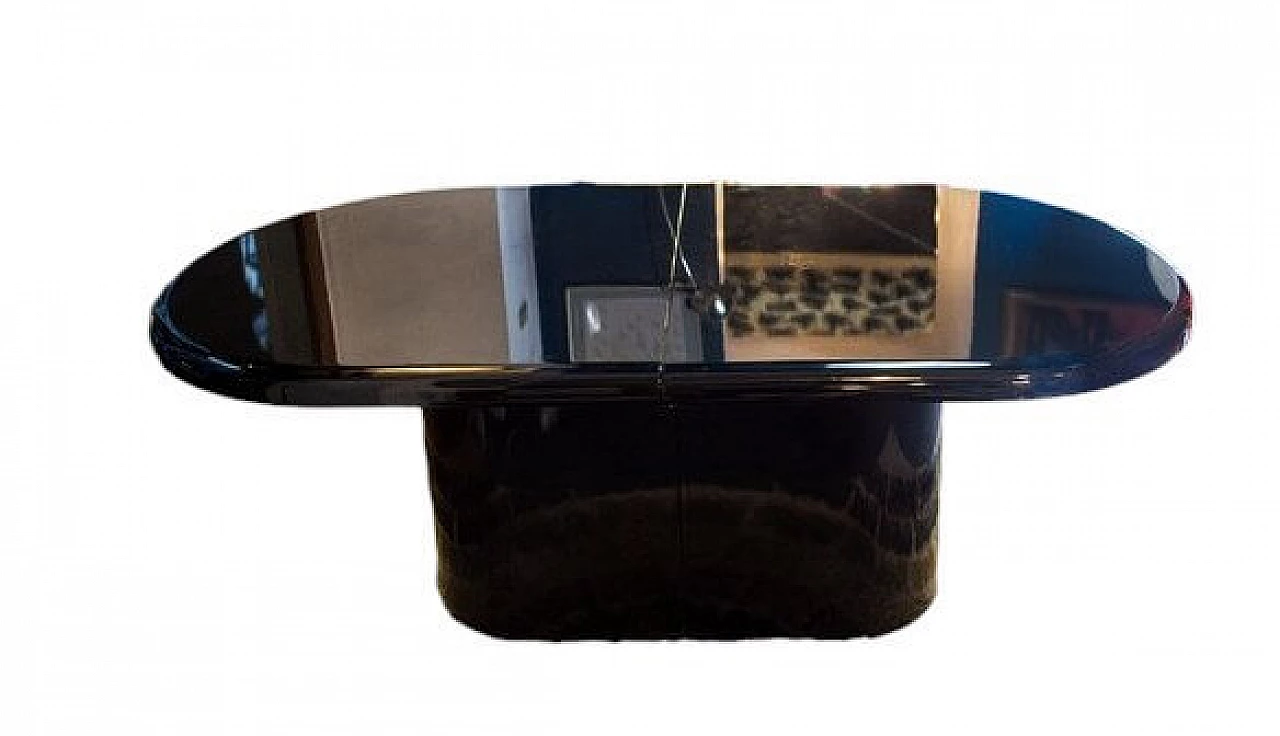 Black lacquered wood table, 1970s 5