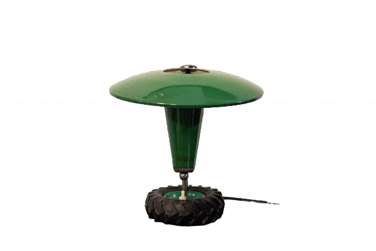 Lampada in alluminio laccato con base in gomma di Pirelli, anni '60 7