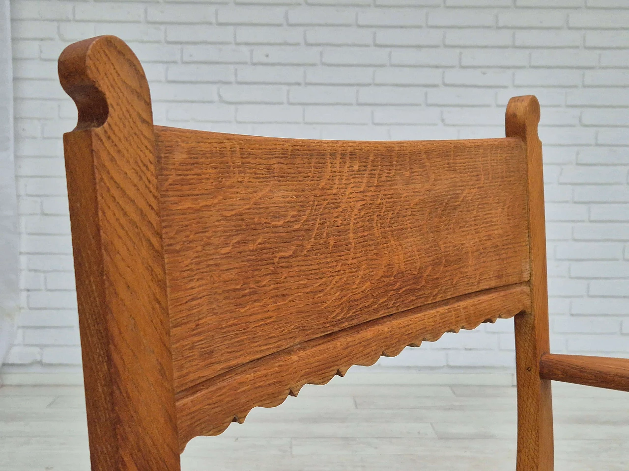 Poltrona danese in legno massello di rovere e lana per mobili Kvadrat, anni '60 7