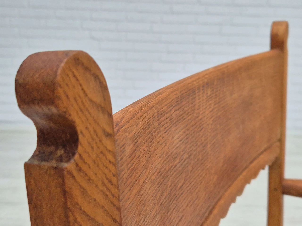 Poltrona danese in legno massello di rovere e lana per mobili Kvadrat, anni '60 11