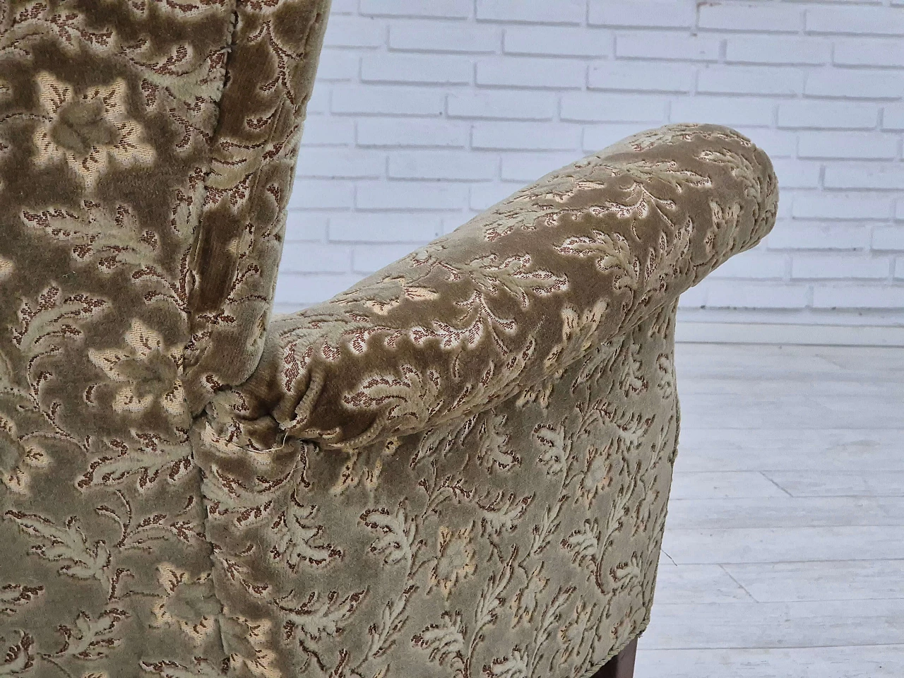 Divano in faggio e velluto verde di Fritz Hansen, anni '60 4