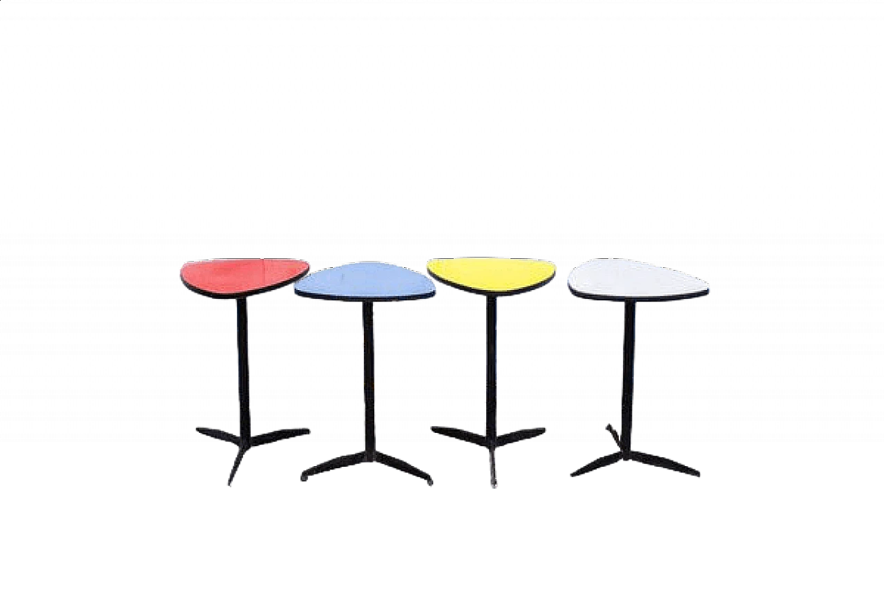 4 Tavoli da bar in ferro e formica di FAIM, anni '60 7