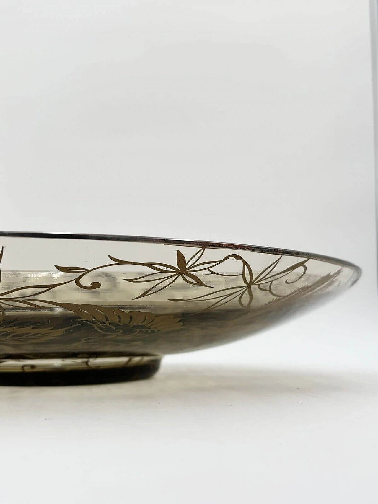 Centrotavola in vetro di Murano con overlay in argento, primi anni '30 2
