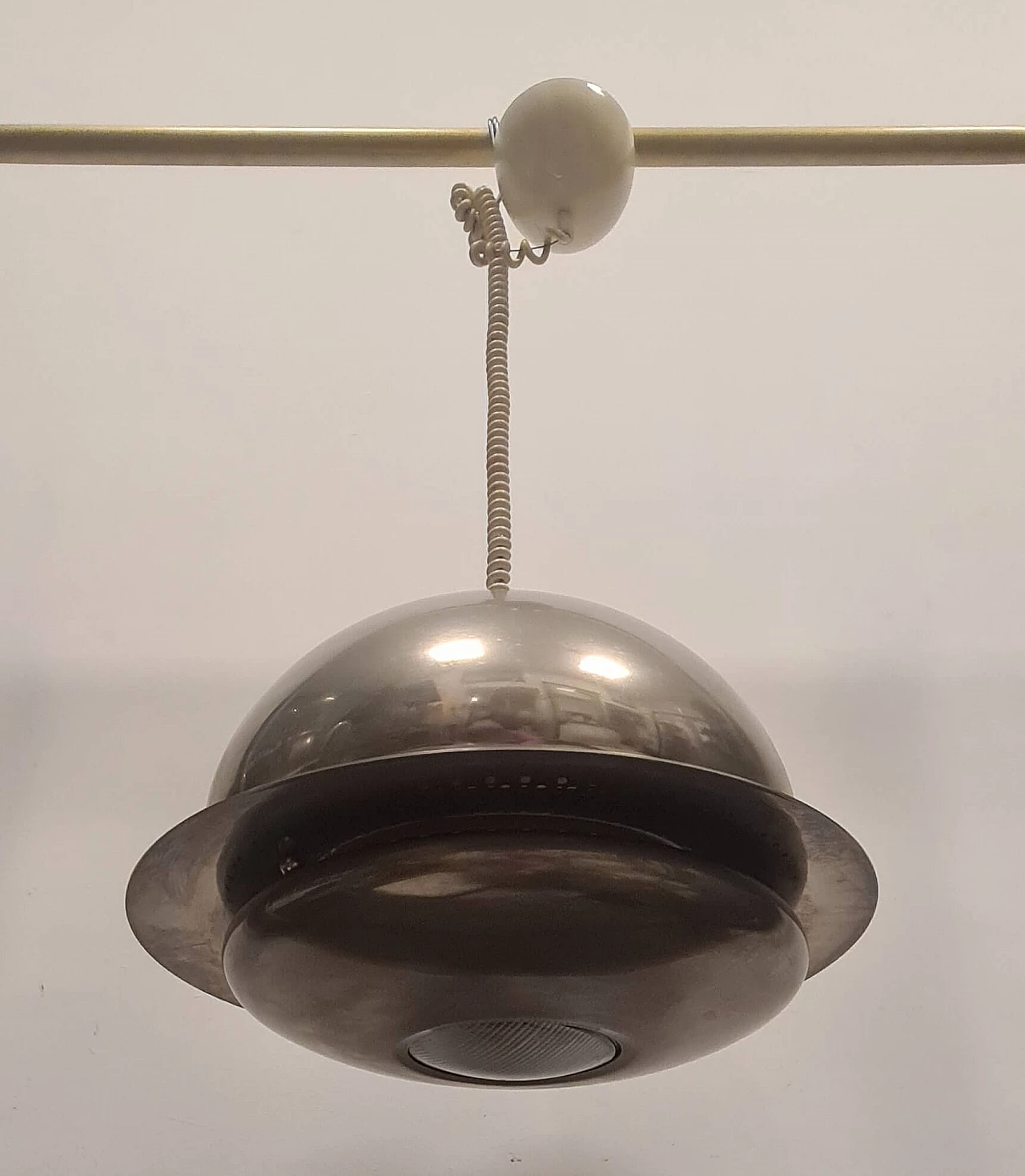 Lampadario Nictea in ottone nichelato di Afra e Tobia Scarpa per Flos, anni '60 2