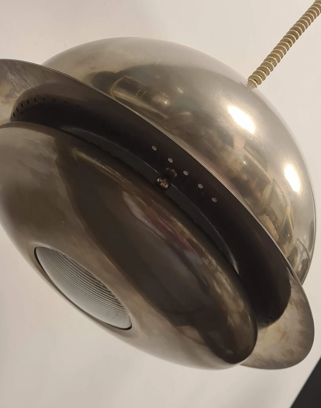 Lampadario Nictea in ottone nichelato di Afra e Tobia Scarpa per Flos, anni '60 4