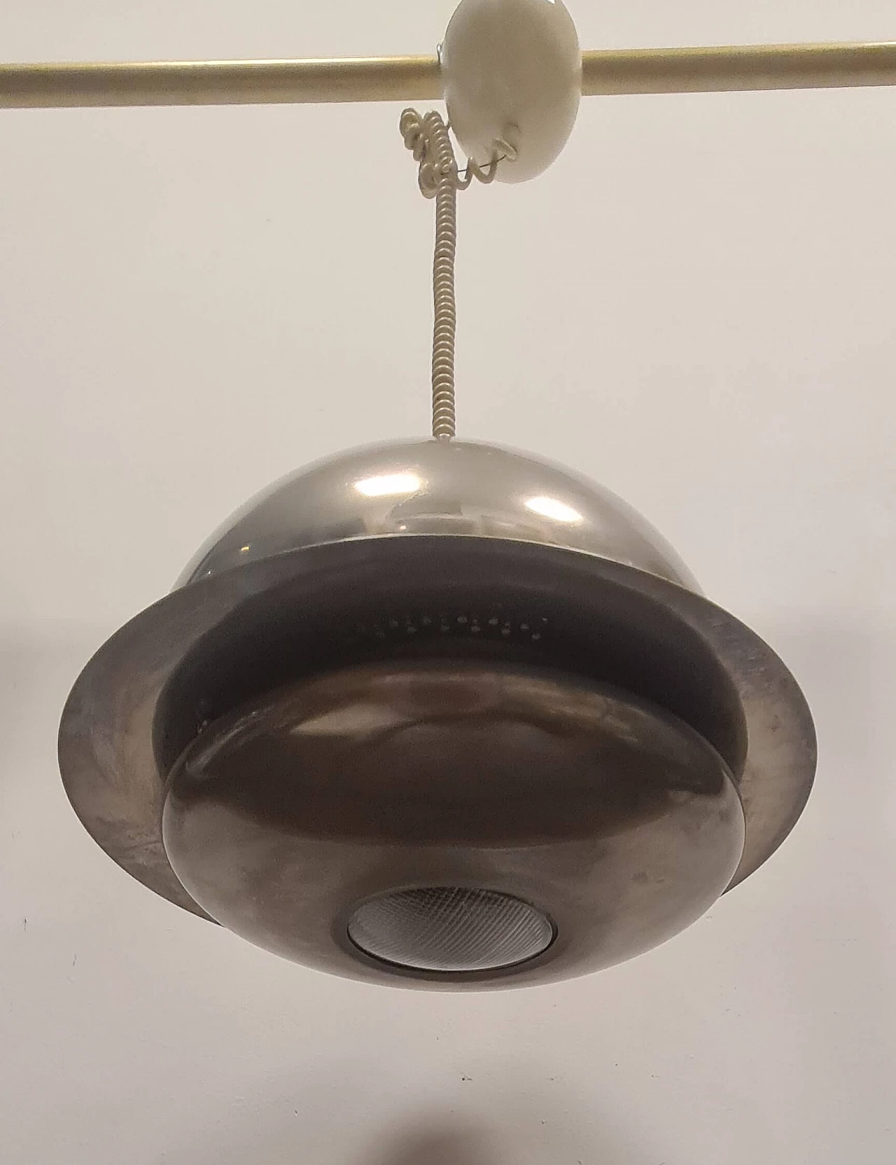 Lampadario Nictea in ottone nichelato di Afra e Tobia Scarpa per Flos, anni '60 5