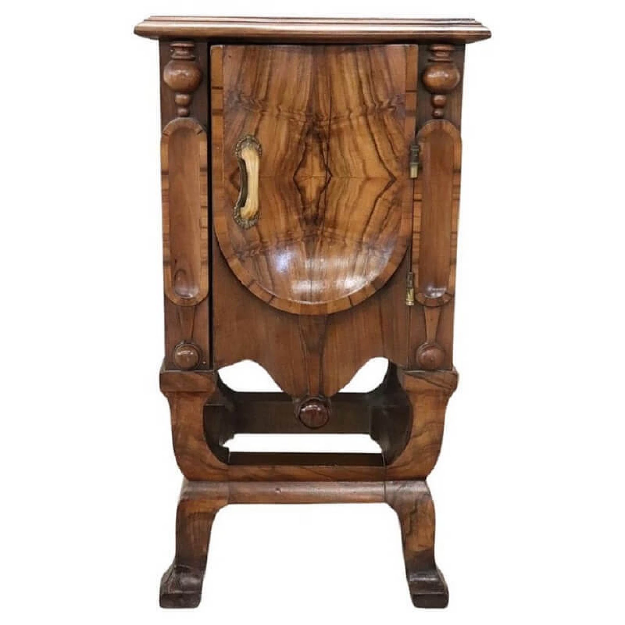 Art Deco bedside table veneered in walnut burl, 1920s 1