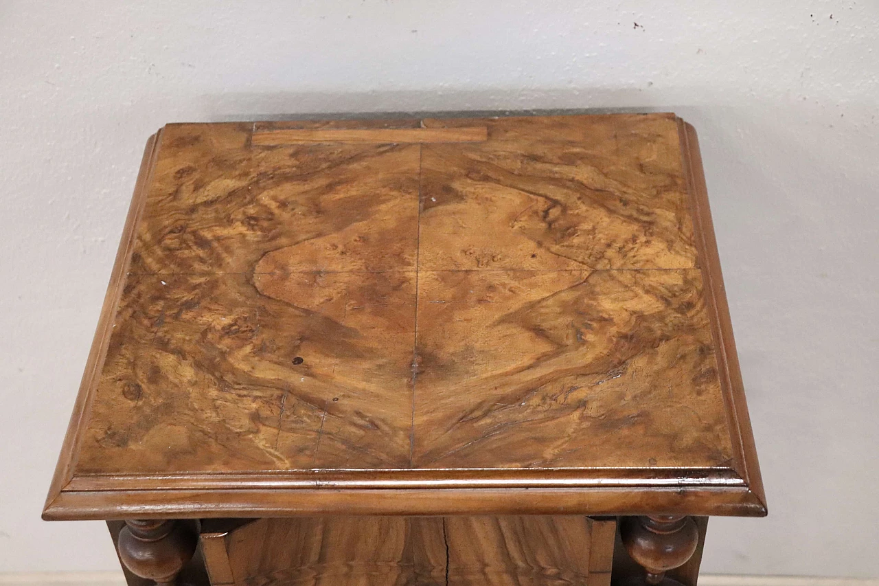 Art Deco bedside table veneered in walnut burl, 1920s 3