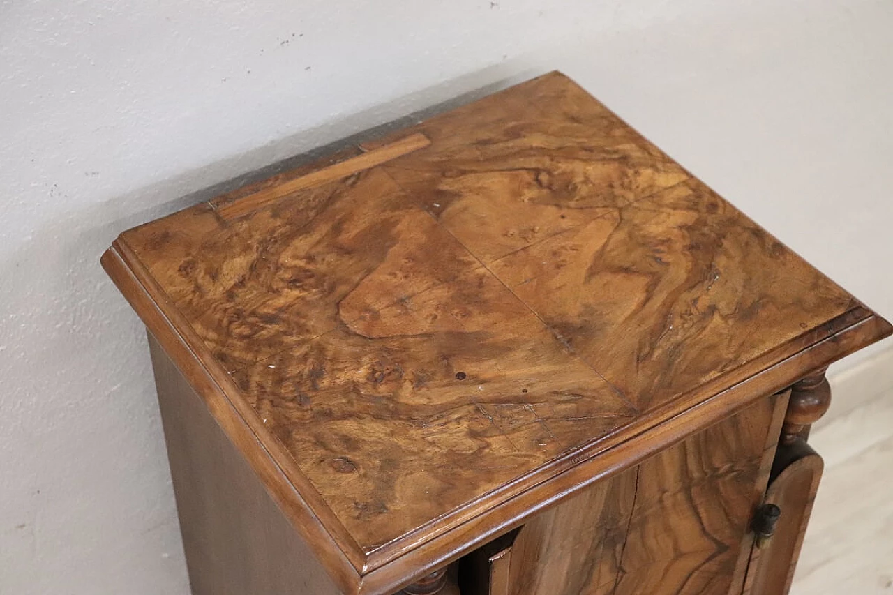 Art Deco bedside table veneered in walnut burl, 1920s 5