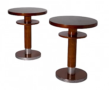 Pair of small naval tables by Gio Ponti for the Bianca Mano liner, 1940s