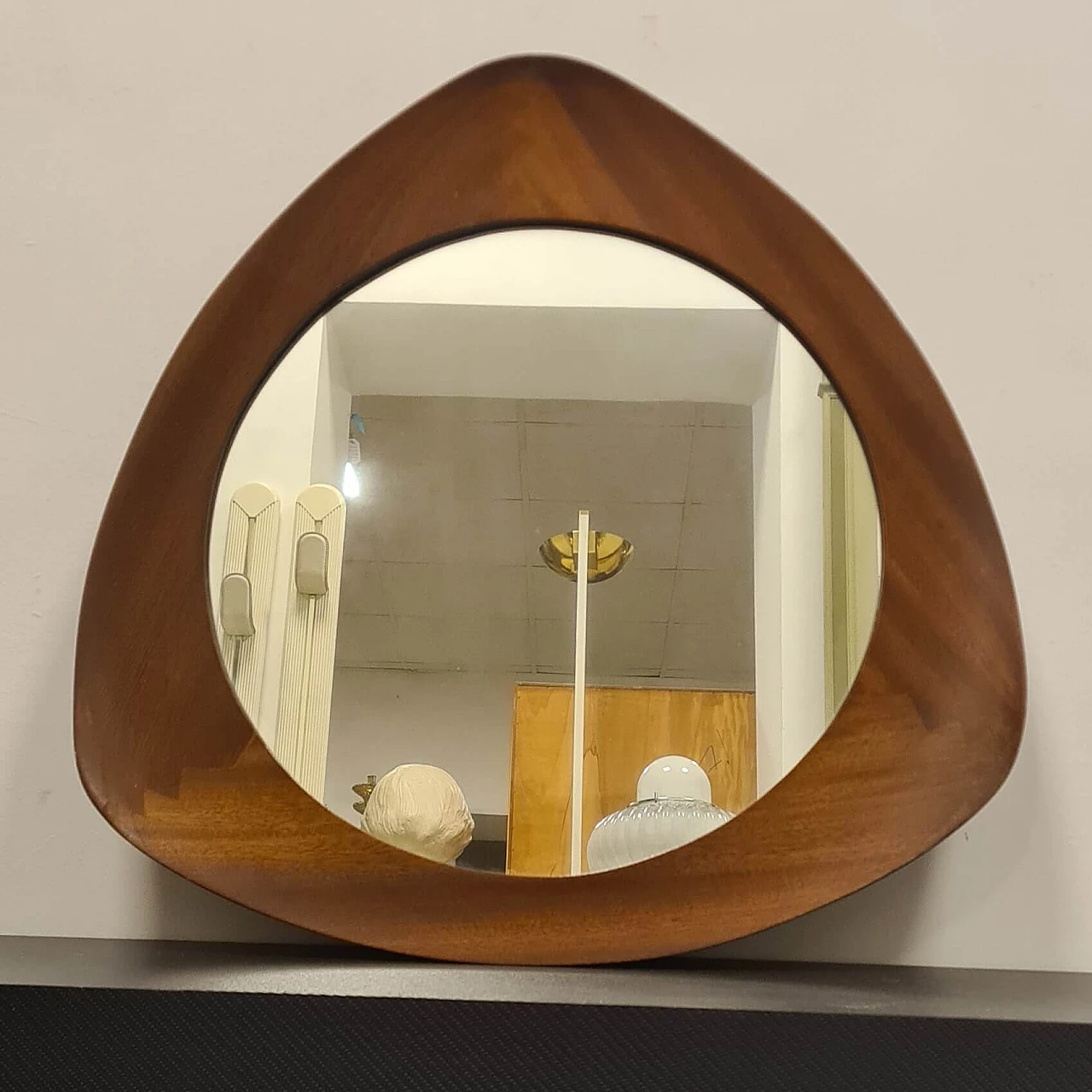 Specchio Oscar in teak di Campo & Graffi per Home Torino, 1958 2