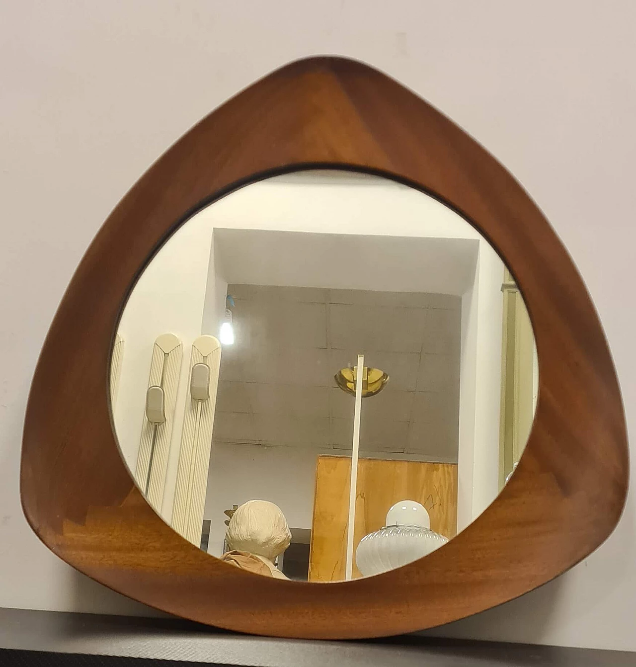 Specchio Oscar in teak di Campo & Graffi per Home Torino, 1958 3