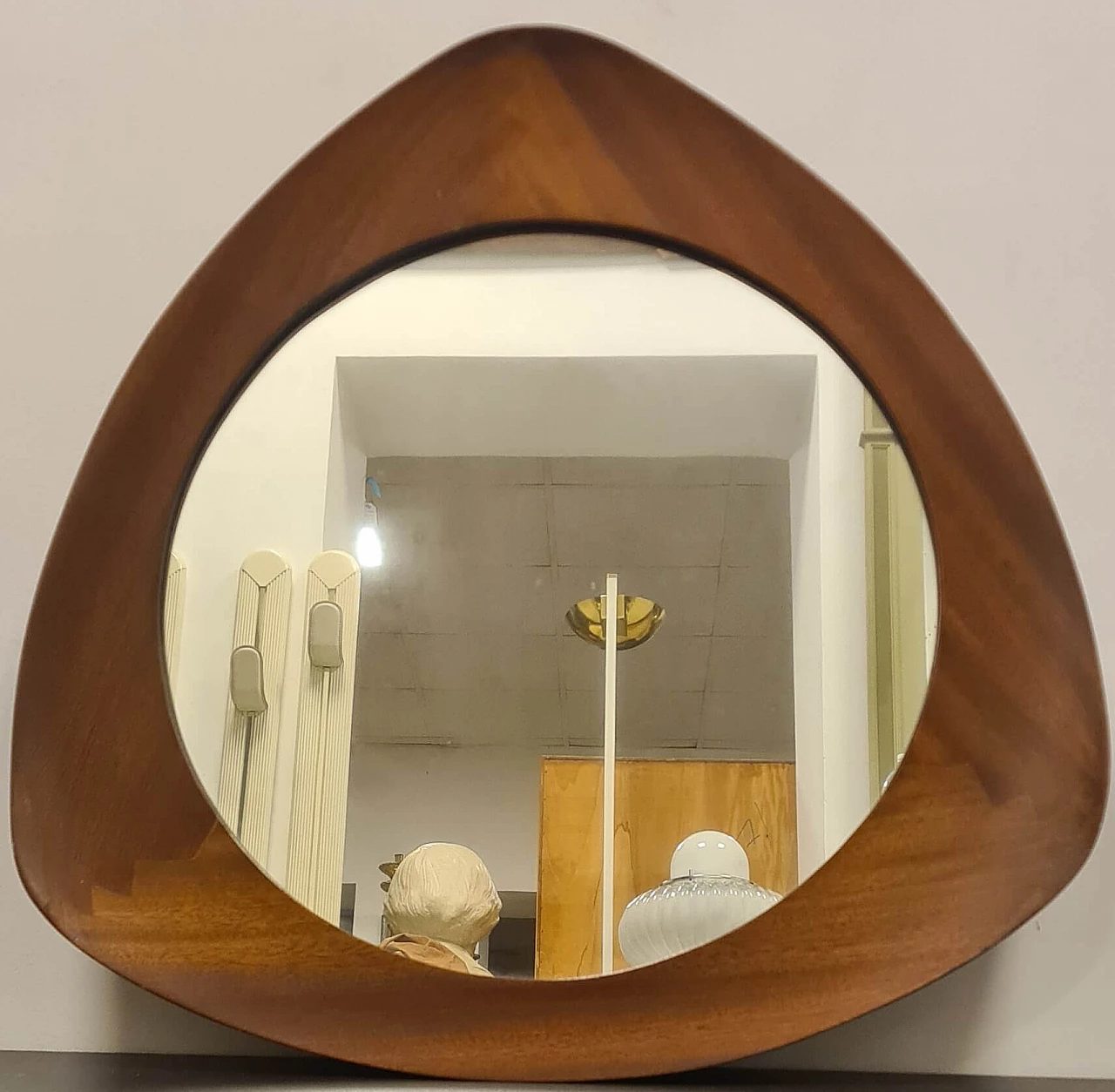Specchio Oscar in teak di Campo & Graffi per Home Torino, 1958 4