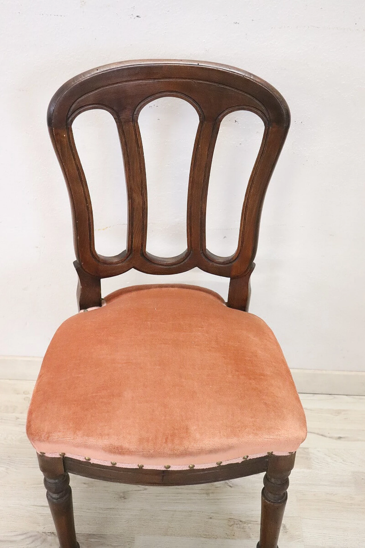 Louis Philippe chair in beechwood and velvet, mid-19th century 2