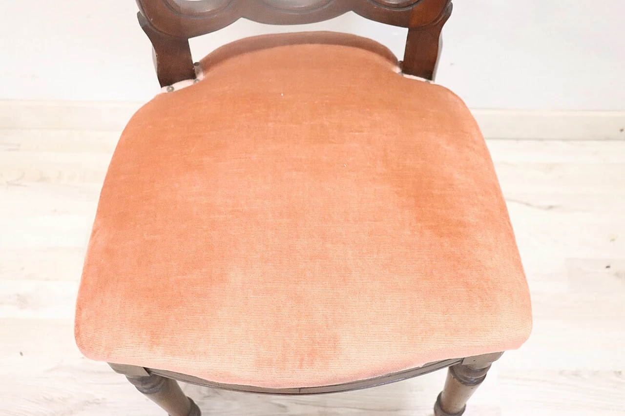 Louis Philippe chair in beechwood and velvet, mid-19th century 4