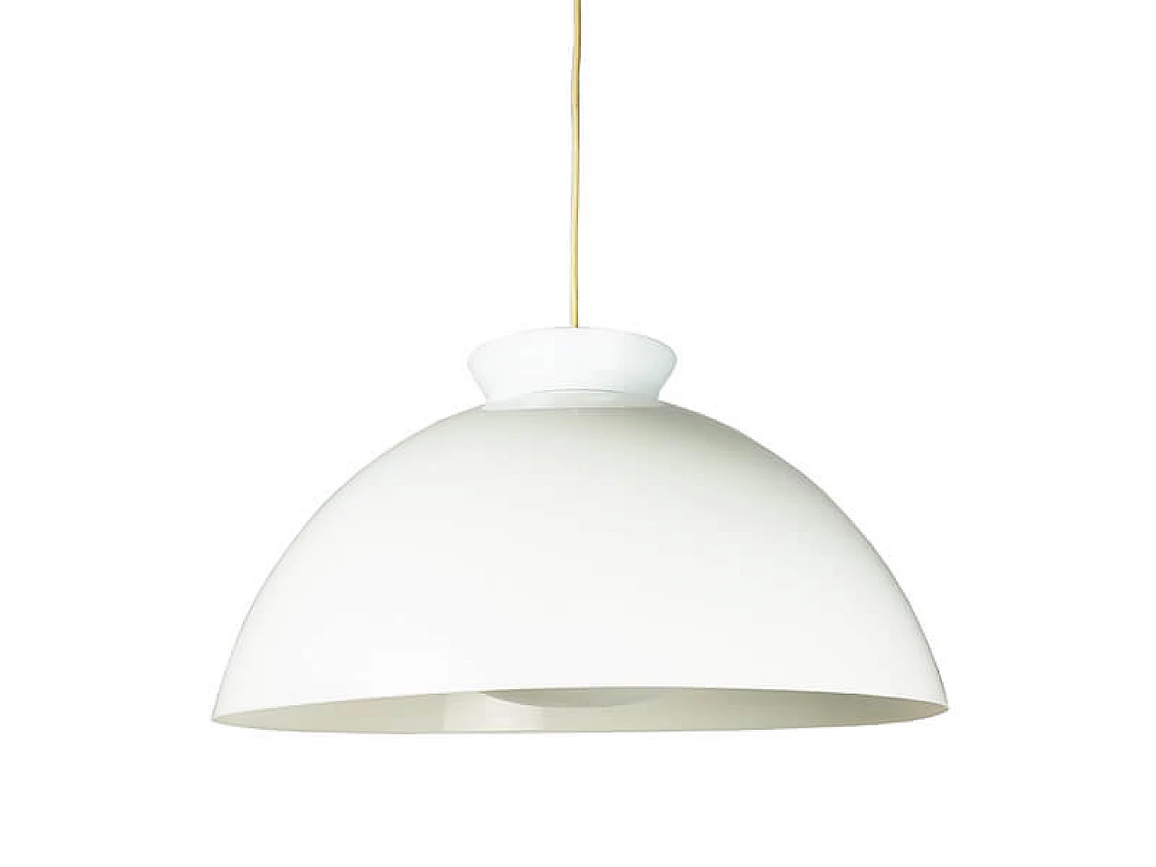 Lampadario 4006 in ottone nichelato e metacrilato bianco di Achille e Pier Giacomo Castiglioni per Kartell, 1959 5