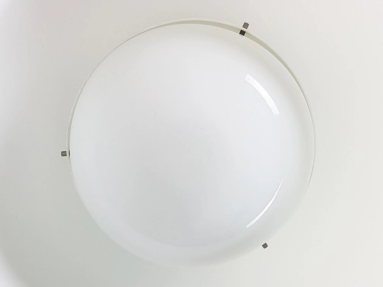 Lampadario 4006 in ottone nichelato e metacrilato bianco di Achille e Pier Giacomo Castiglioni per Kartell, 1959 10