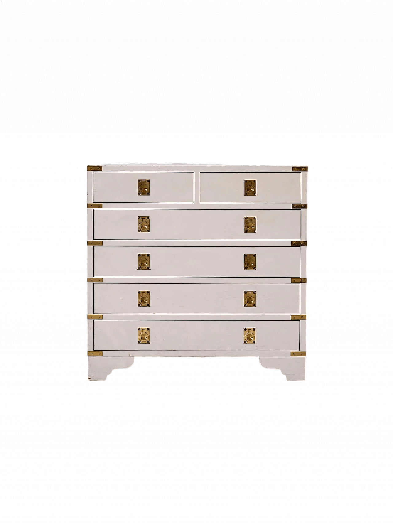 Cassettiera a sei cassetti in legno dipinto bianco, anni '60 13