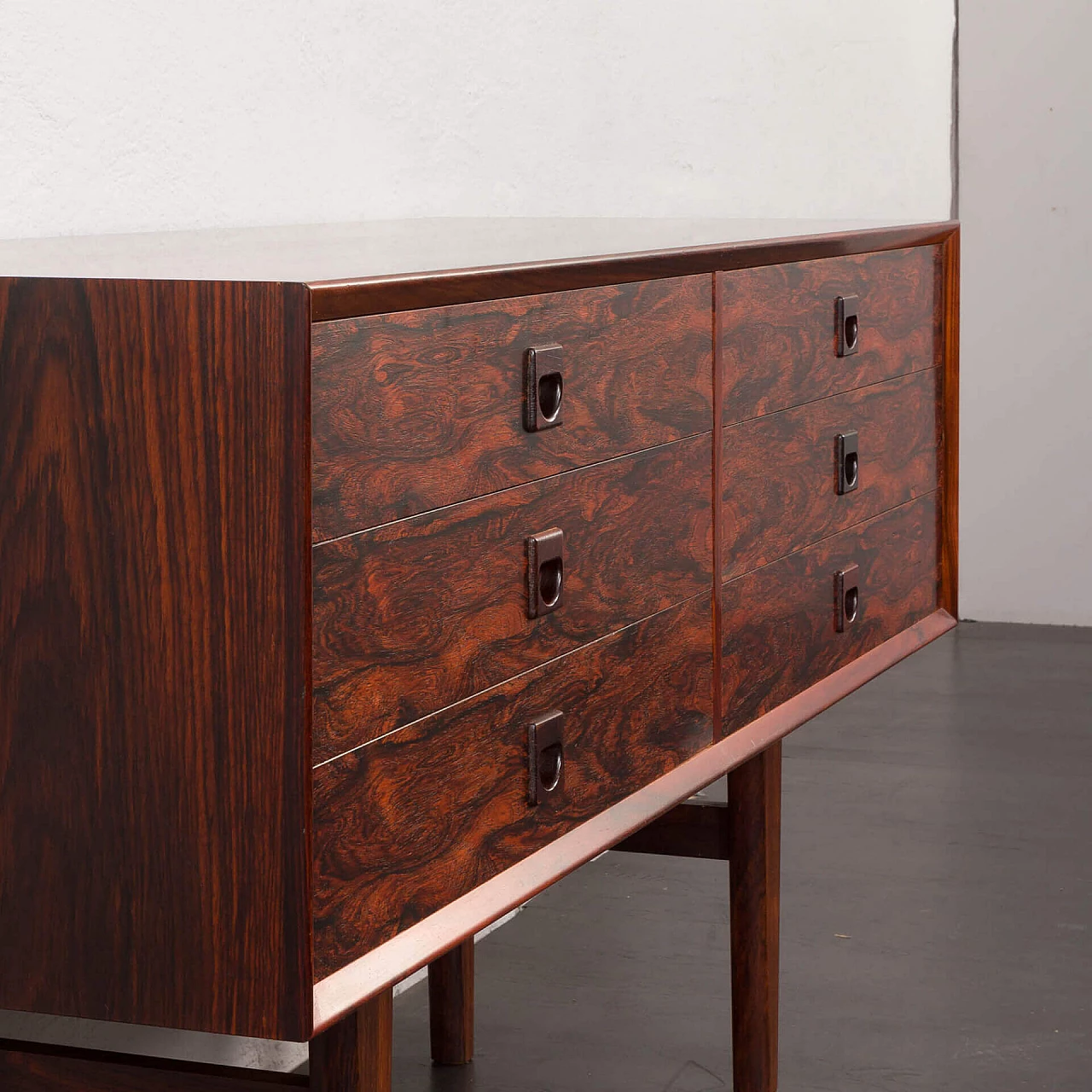 Danish rosewood extra large mirror with console, 1960s 8