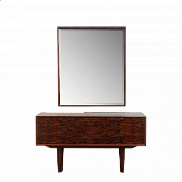Danish rosewood extra large mirror with console, 1960s