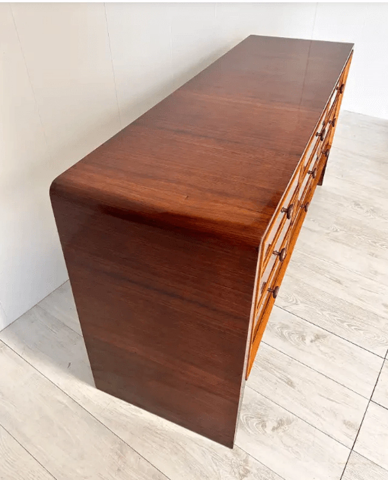 Wood and brass storage cabinet by Paolo Buffa, 1950s 8
