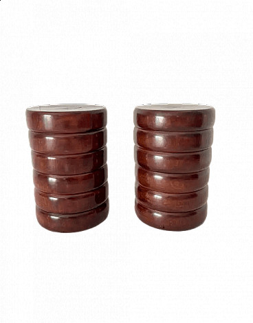 Pair of wooden stools, 1970s