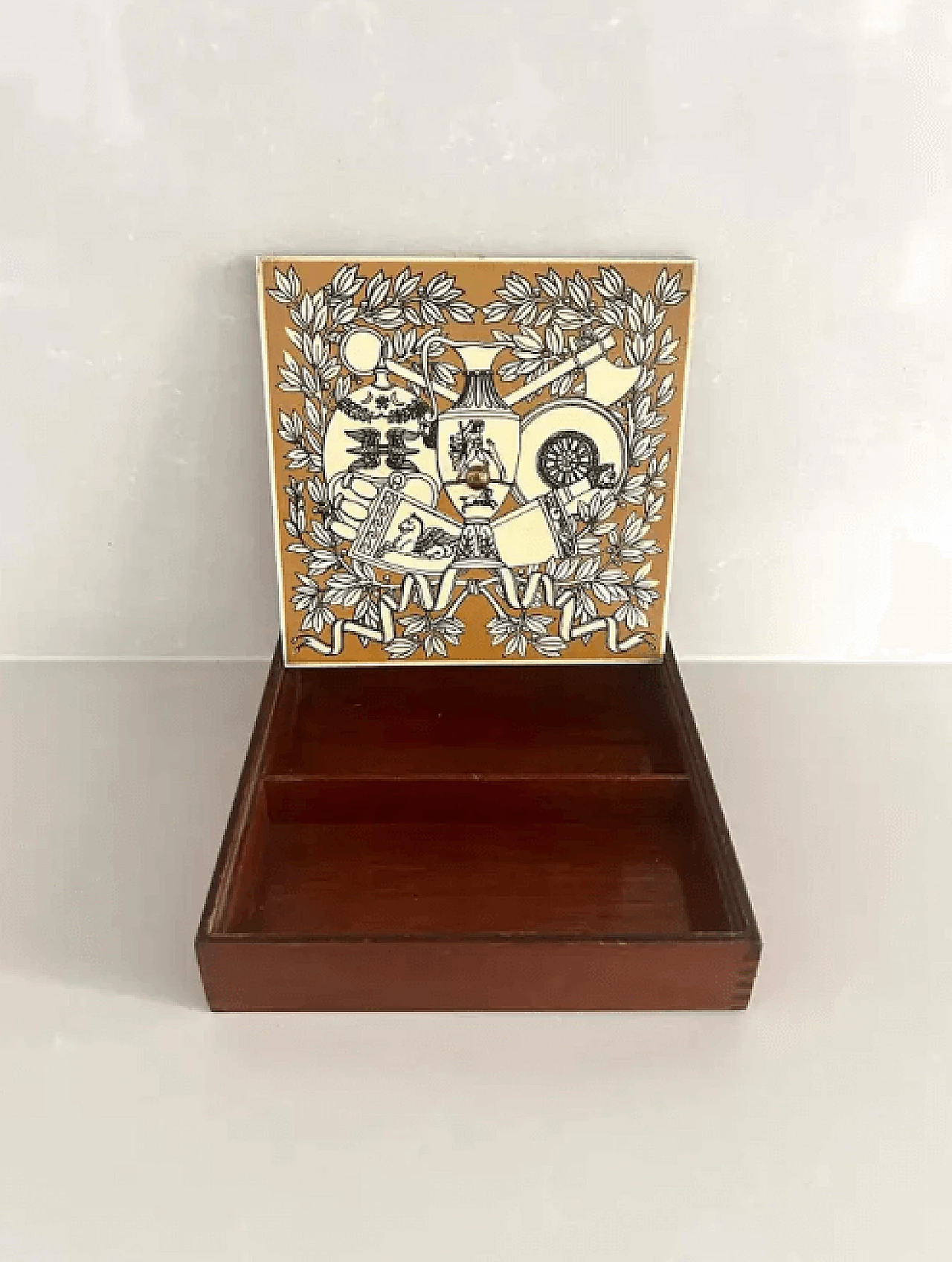 Wooden box by Piero Fornasetti for Fornasetti Milano, 1960s 9
