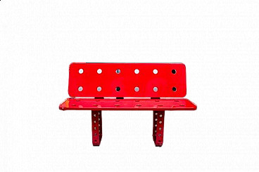 Red painted wooden bench from Alfa Romeo, 2000s