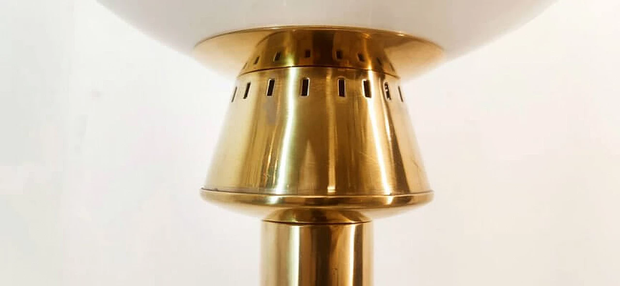 Brass and glass floor lamp, 1970s 6