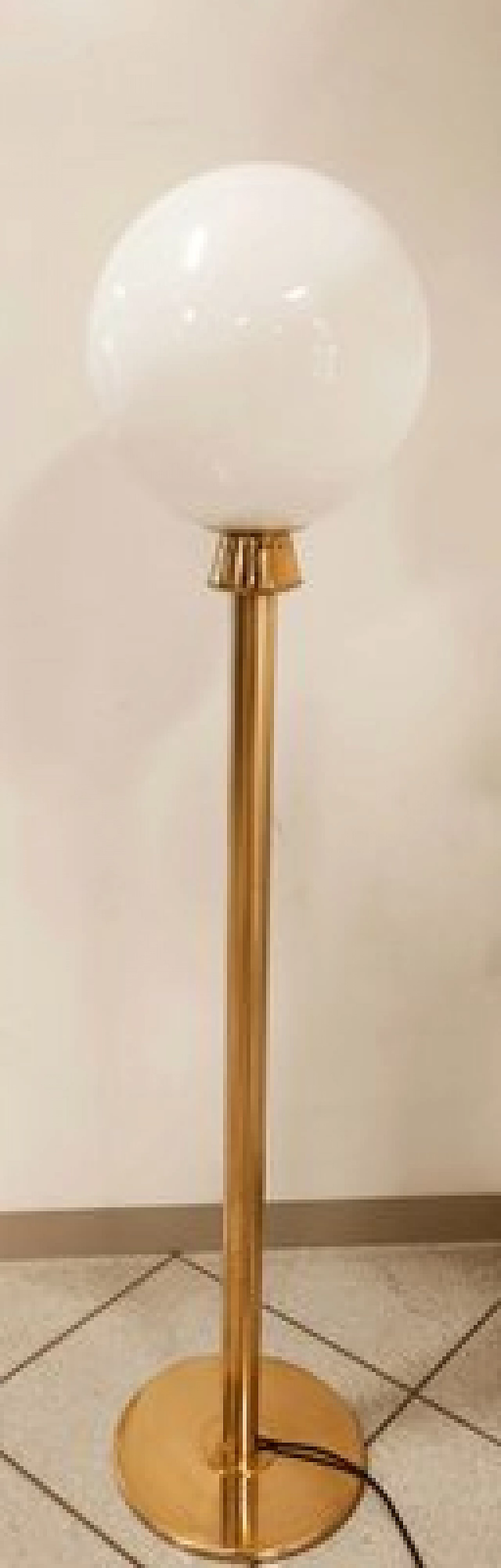 Brass and glass floor lamp, 1970s 7