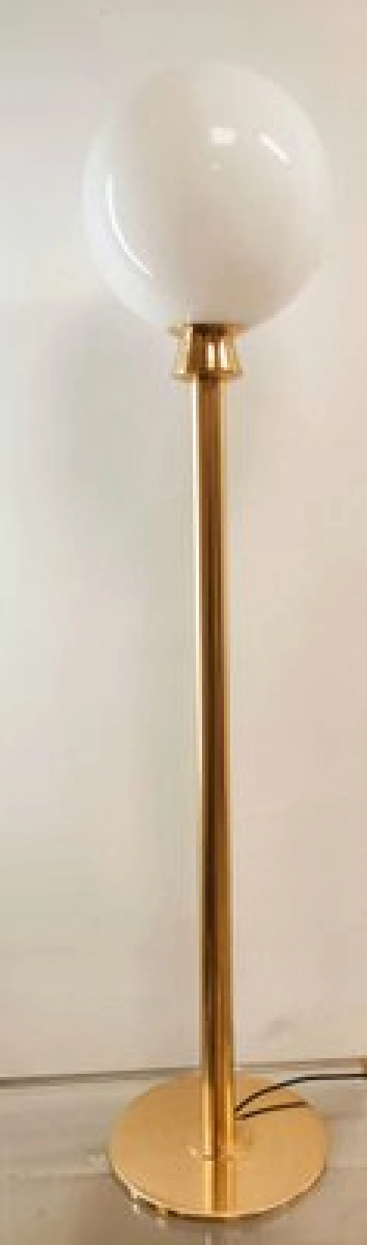 Brass and glass floor lamp, 1970s 9
