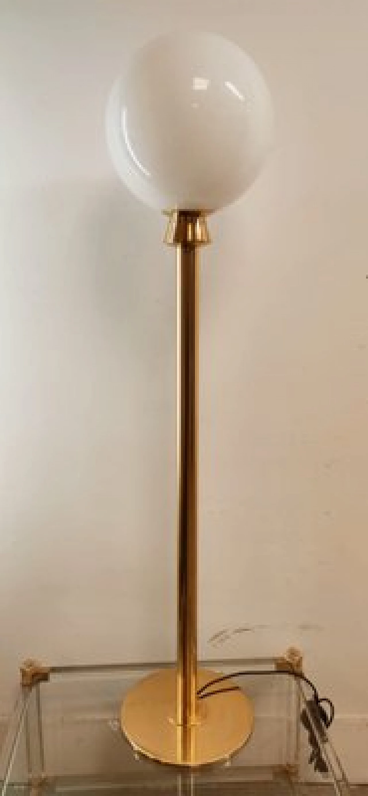 Brass and glass floor lamp, 1970s 17