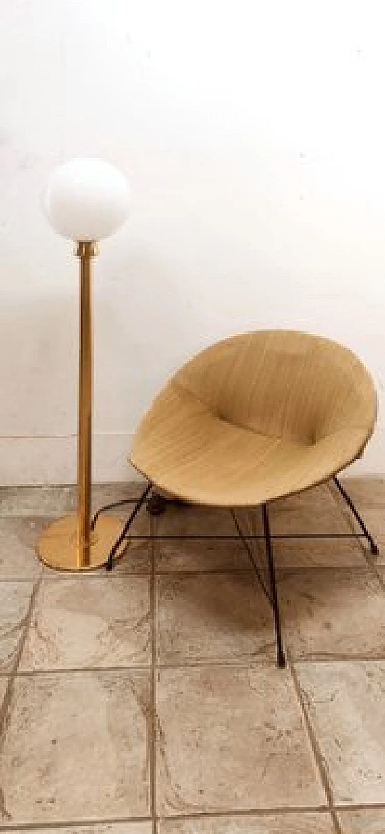 Brass and glass floor lamp, 1970s 22