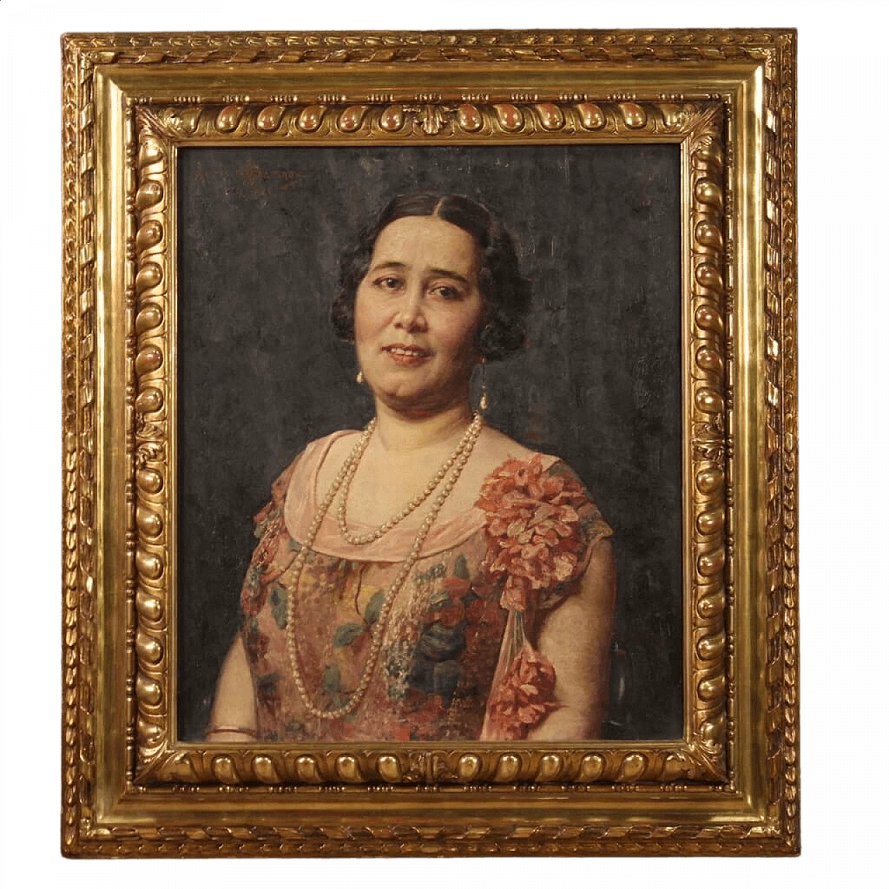 Angelo Garino, Portrait of a lady signed by, oil on canvas, signer and dated  1931 16